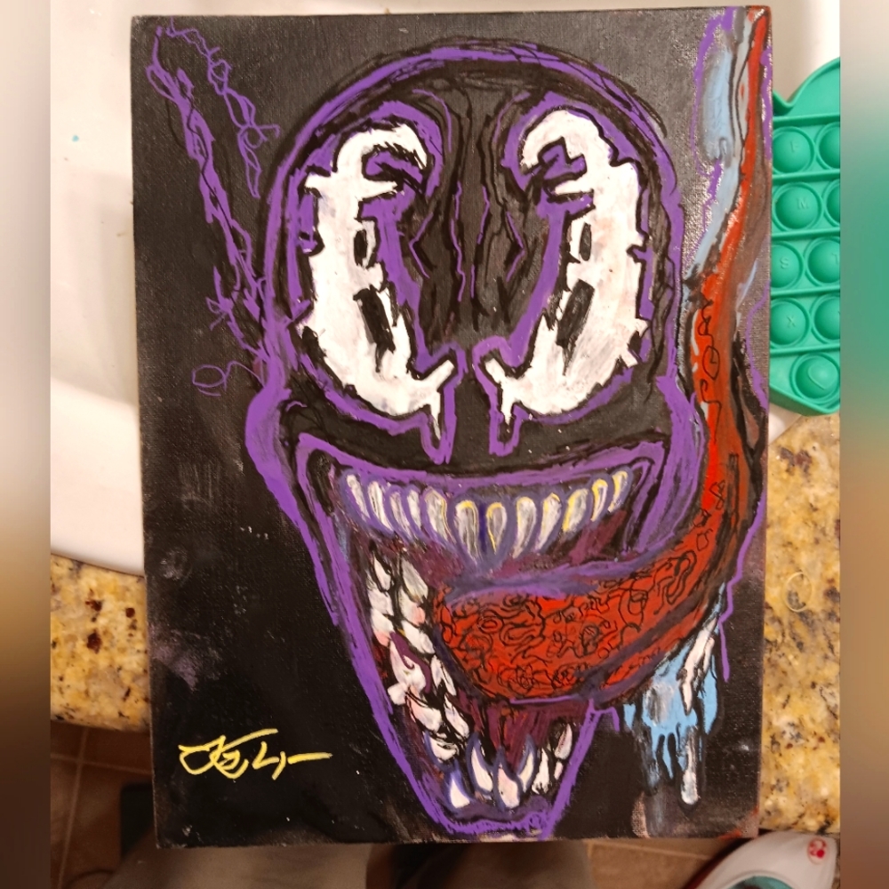 Venom original painting medium sized hard canvas